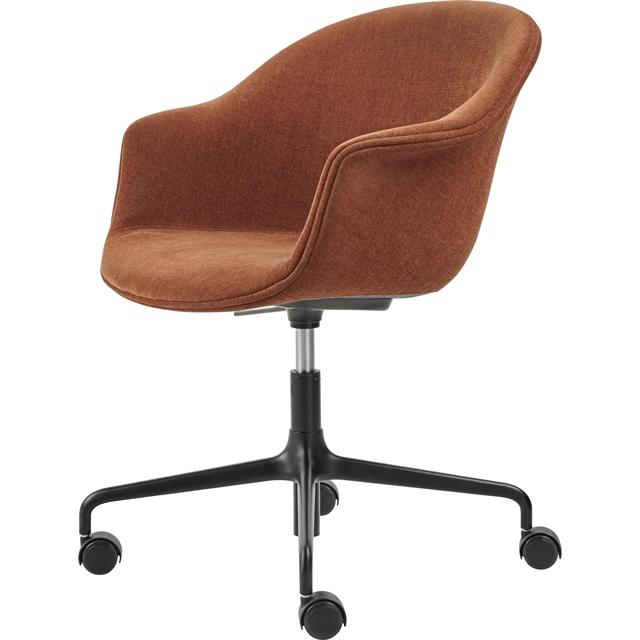 Gubi Bat Kontorstol - Polstret Mat Sort Belsuede Special