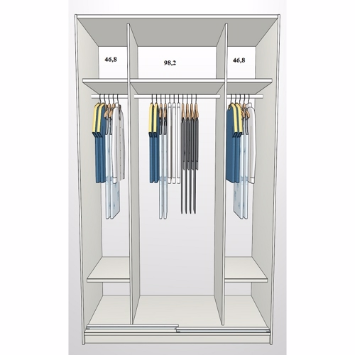 200 cm Garderobeskab med Skydelåger - Fritstående Design