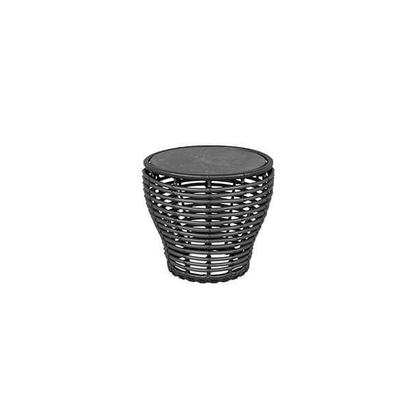 Cane-line Basket Sofabord - Lille, Grafit med Sort Bordplade