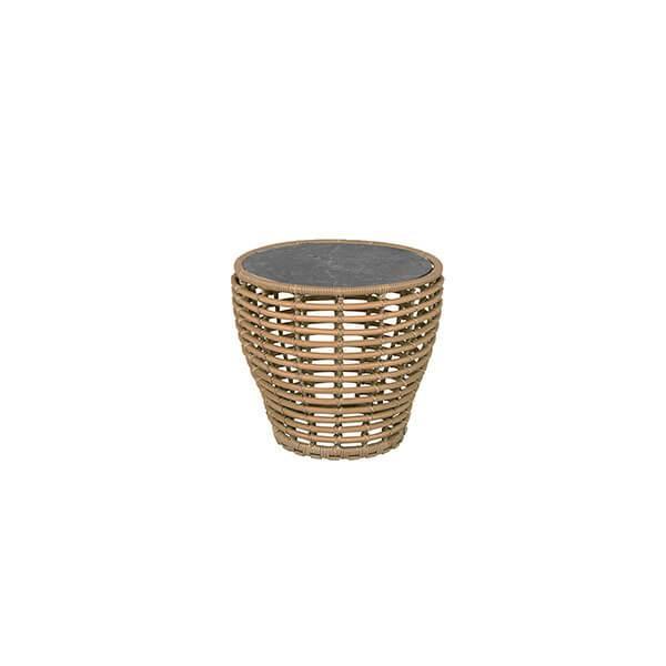 Cane-line Basket Sofabord - Lille med Sort Bordplade