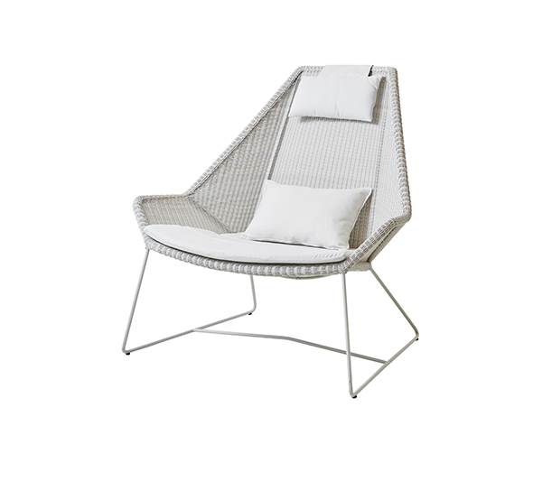 Cane-line Breeze Highback Havestol - Hvid Grå Med Hynde