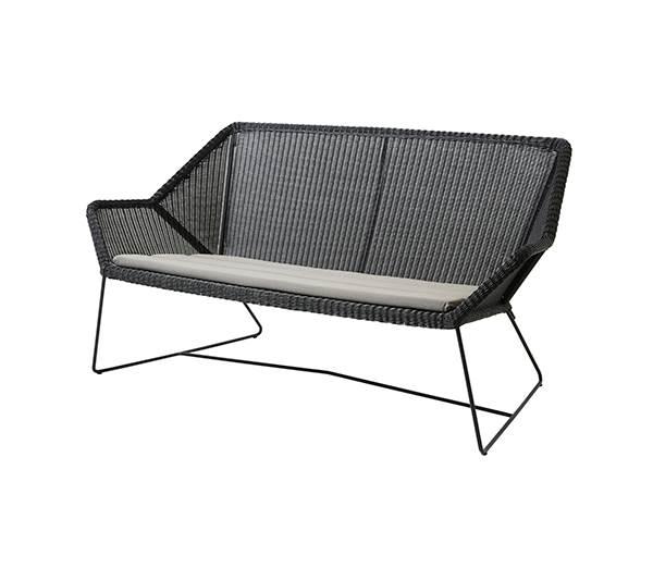 Cane-line Breeze 2-personers Havesofa - Sort med Taupe Hynde
