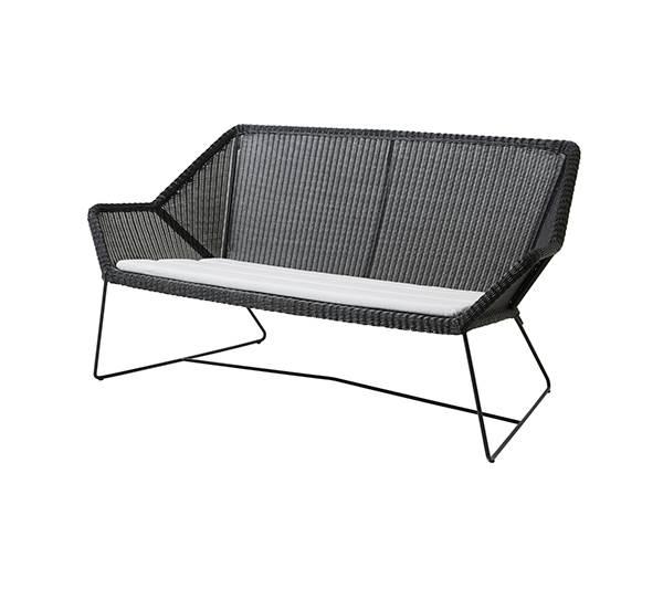 Cane-line Breeze 2-personers Havesofa med Hynde - Sort/Hvid