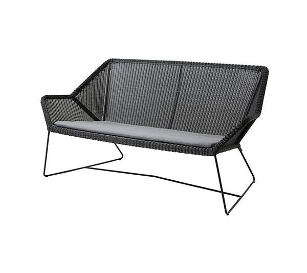Cane-line Breeze 2-personers Havesofa - Sort med Grå Hynde
