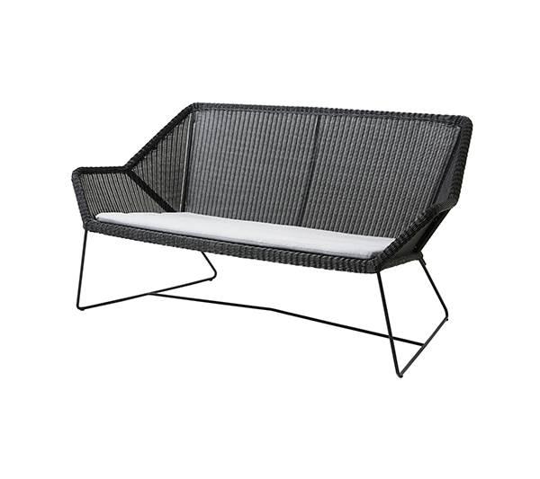 Cane-line Breeze 2-personers Havesofa - Sort med Lysegrå Hynde