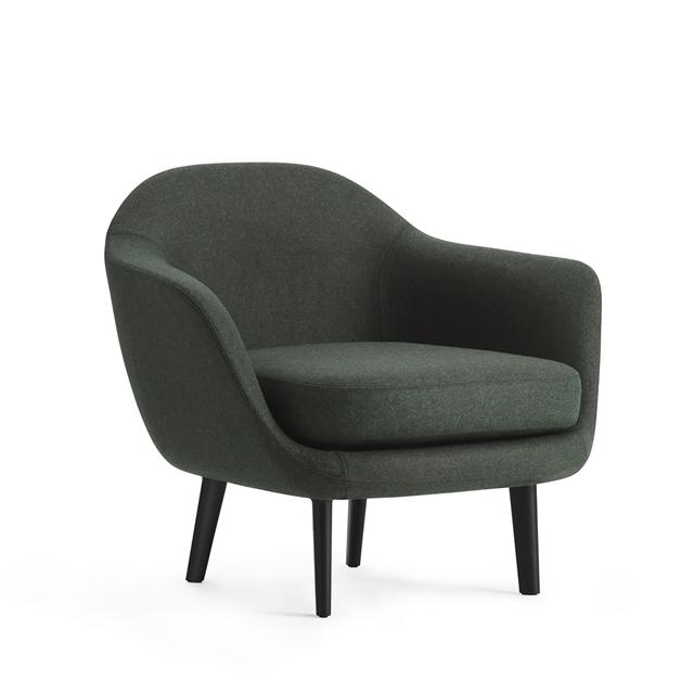 Normann Copenhagen Sum Lænestol i Sort Aluminium og Mørk Grøn