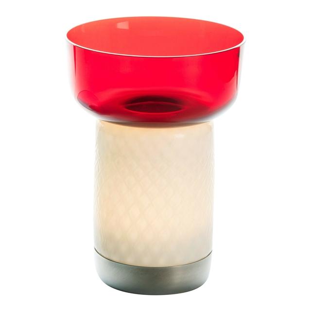 Artemide Bontá Transportabel Lampe i Rød med Glasskål