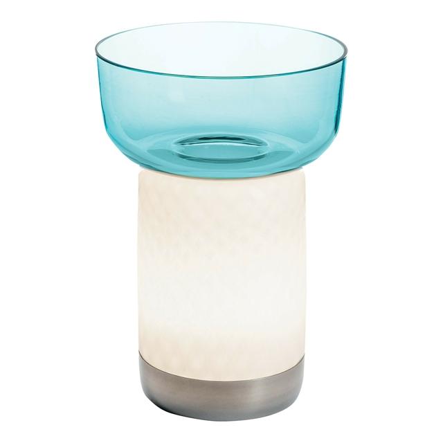 Artemide Bontá Transportabel Lampe i Turkis med Glasskål