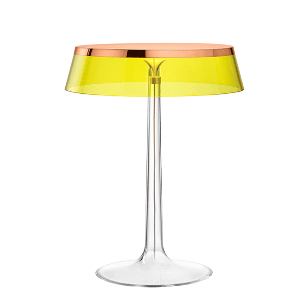 Flos Bon Jour Bordlampe i Kobber med Gul Skærm