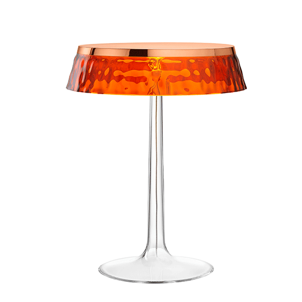 Flos Bon Jour Bordlampe i Kobber med Rav Skærm