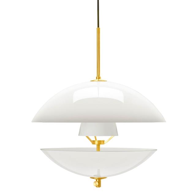 Fritz Hansen Musling Pendel i Hvid og Messing Ø44 cm