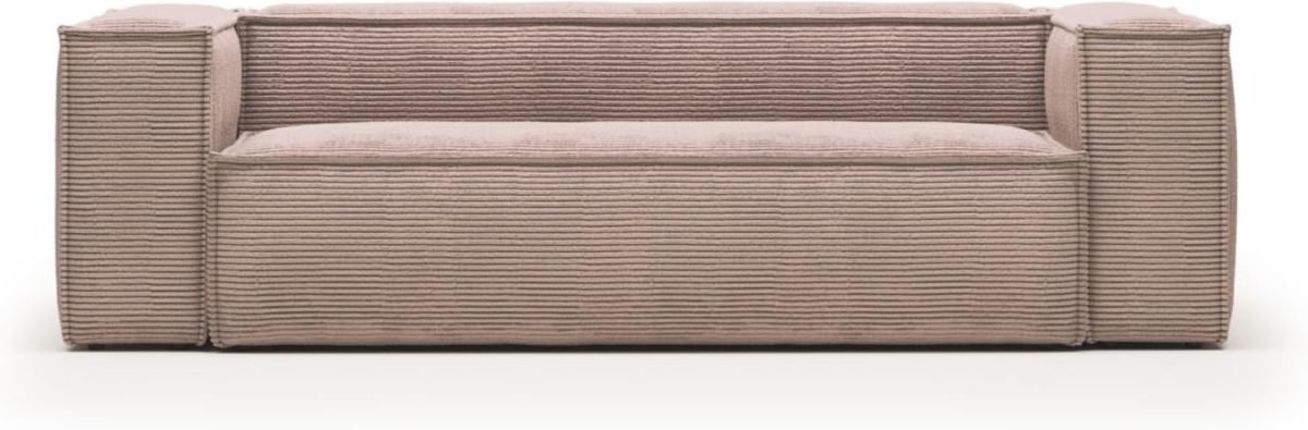 Blok 3-personers Sofa i Lyserød - Elegant Fløjl