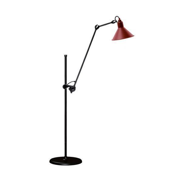 Lampe Gras N215 Gulvlampe i Mat Sort & Mat Rød