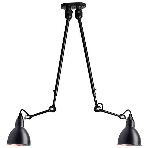 Lampe Gras N302 Loftlampe - Mat Sort & Kobber