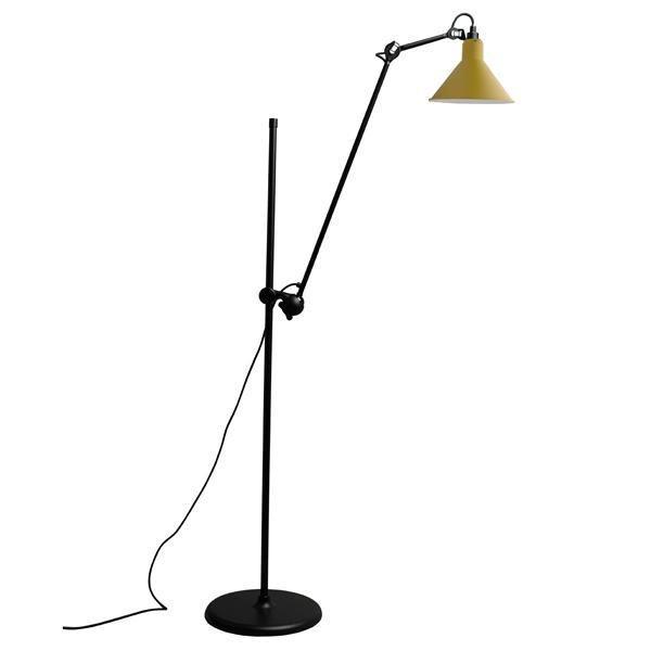 Lampe Gras N215 Gulvlampe - Mat Sort & Mat Gul