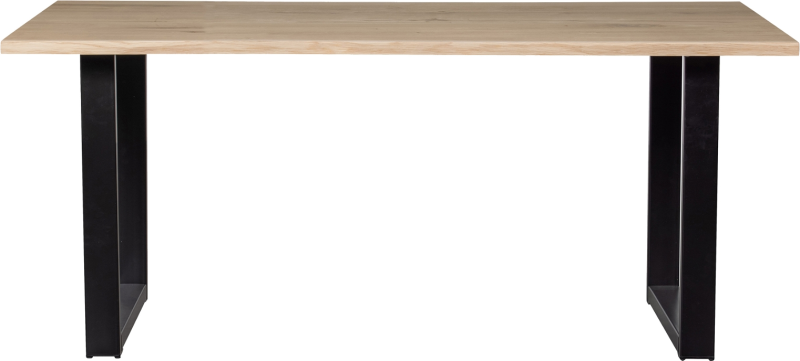 Elegant Plankebord med U-ben i Metal og Naturtræ