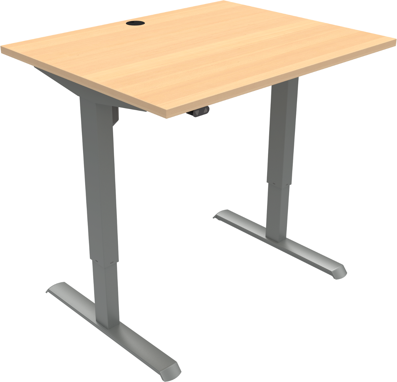 Adaptdesk To-bens Hæve-/Sænkebord i Natur Sølv