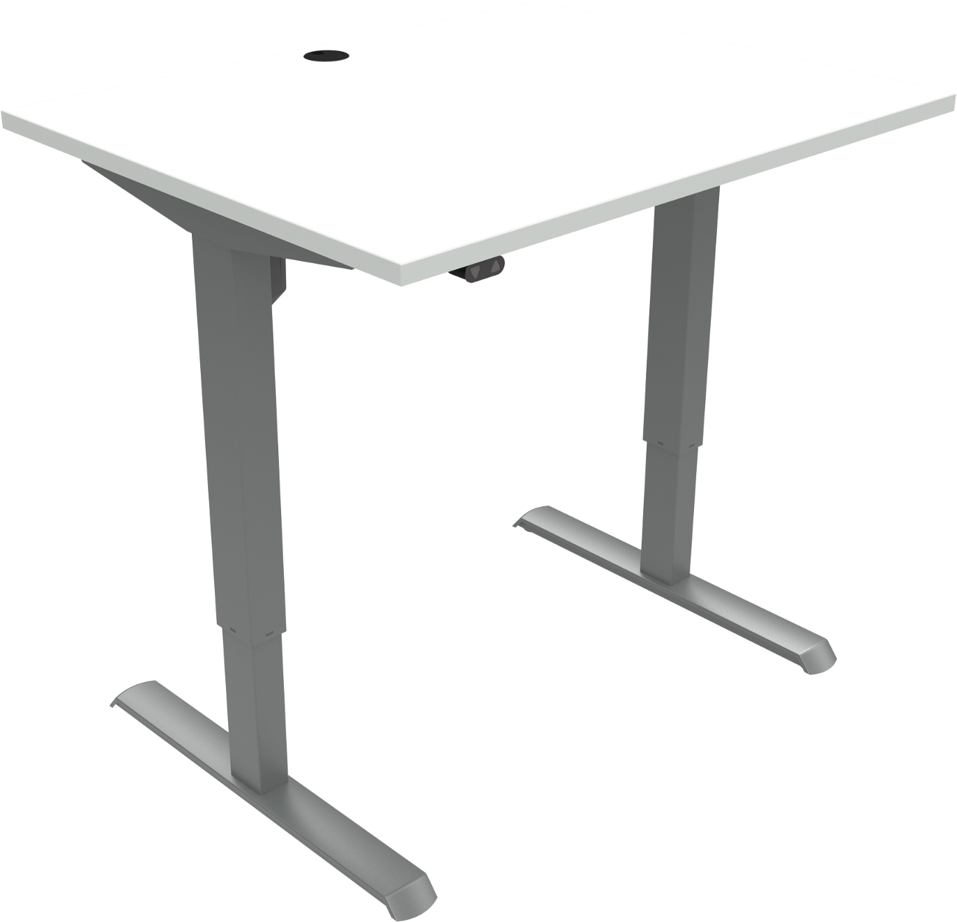 Adaptdesk To-bens Hæve-/Sænkebord i Hvid og Sølv