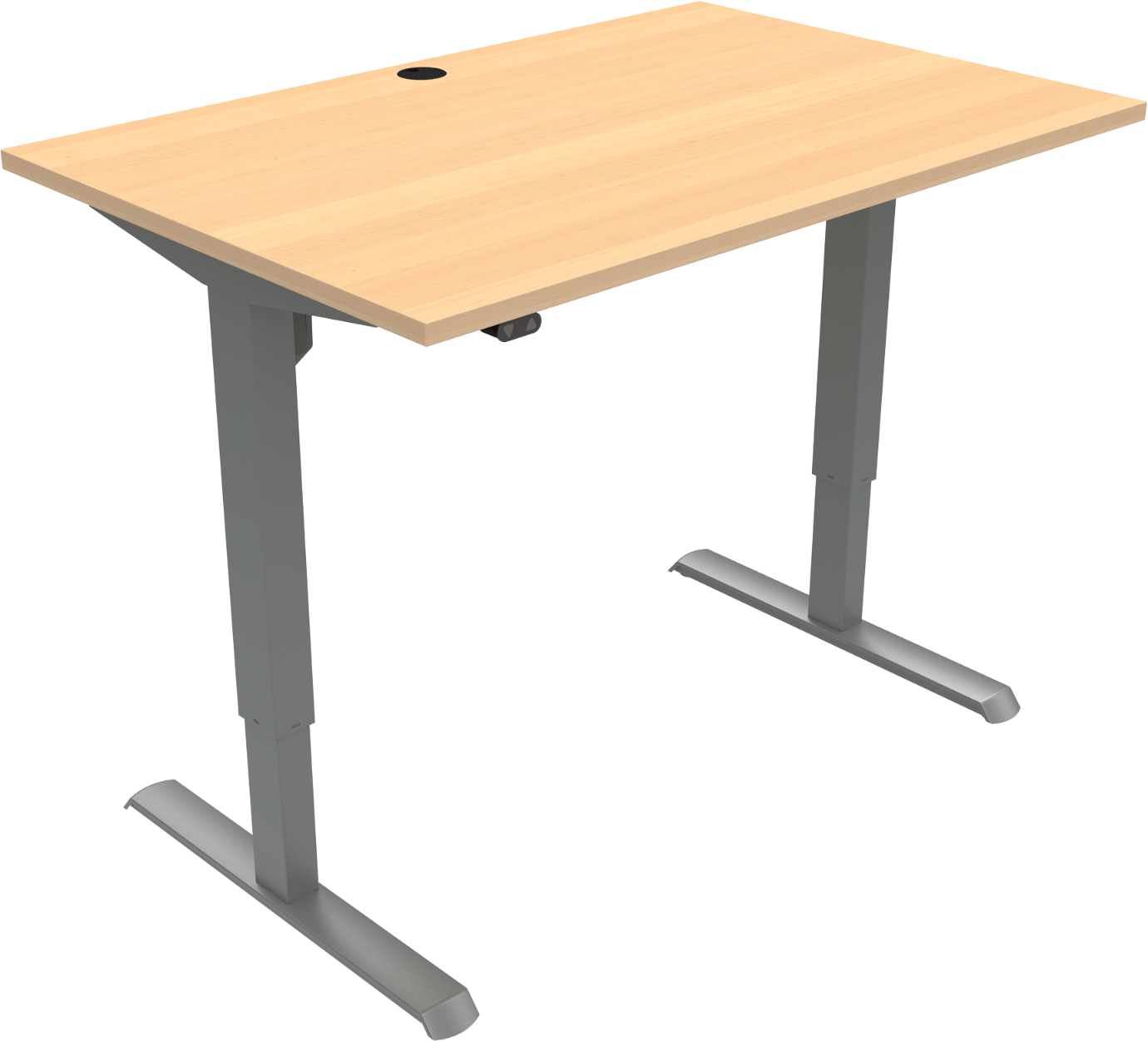 Adaptdesk To-bens Hæve-/Sænkebord i Natur Sølv