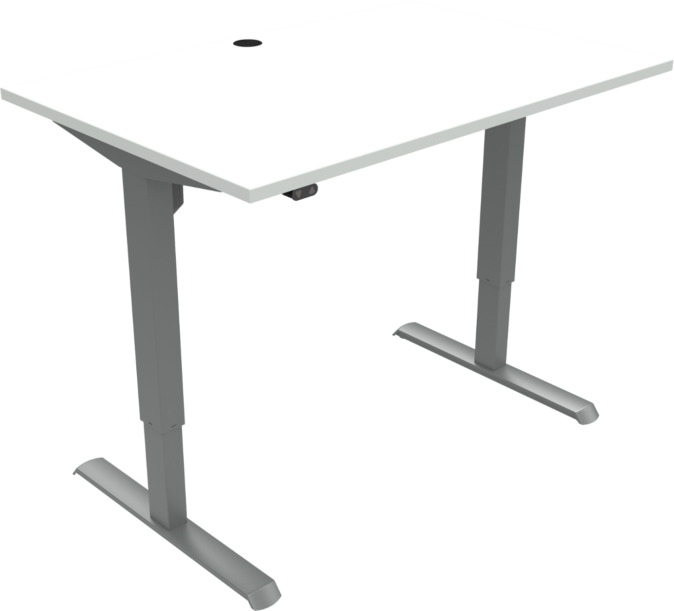 Adaptdesk To-bens Hæve-/Sænkebord i Hvid Sølv