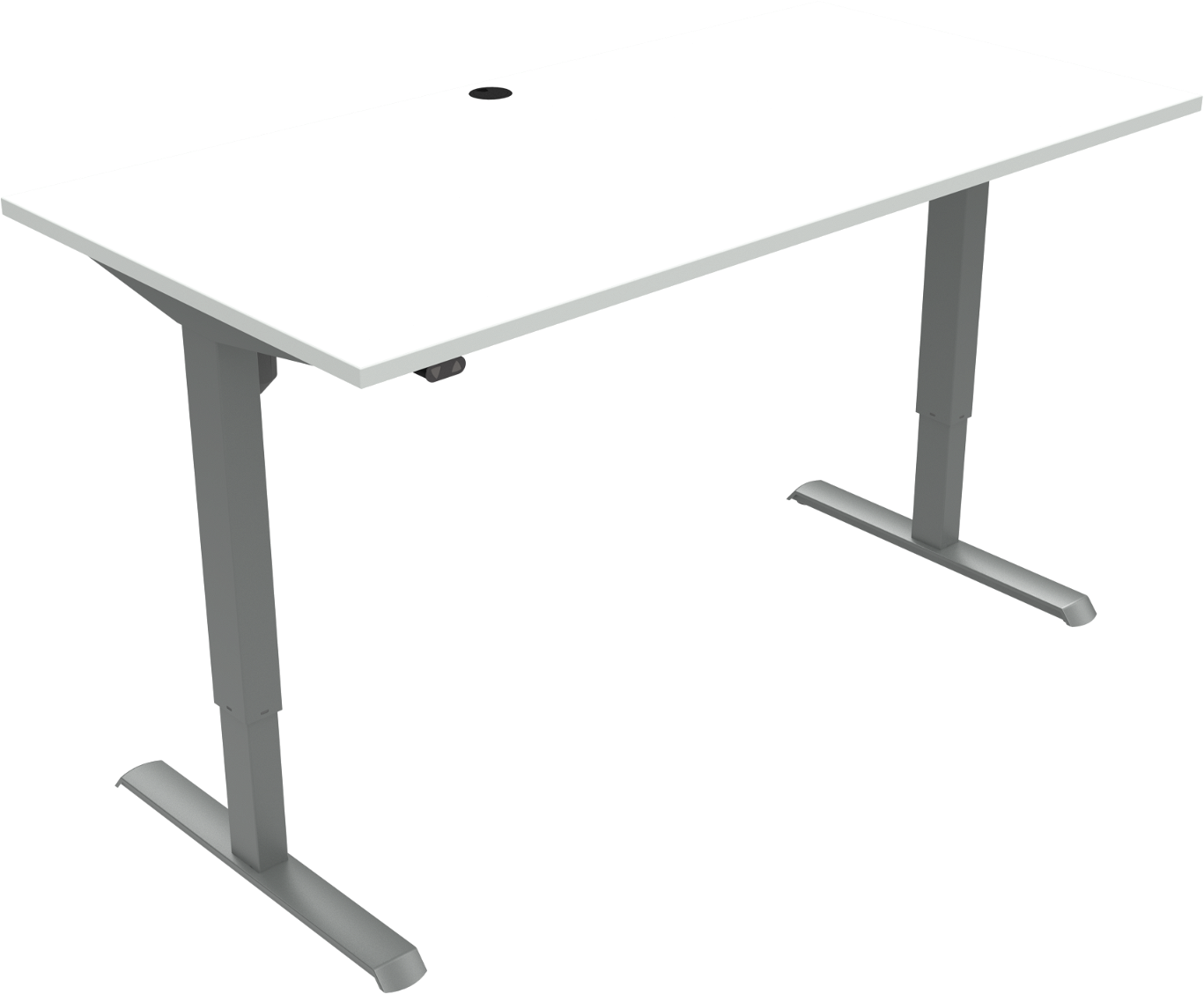 Adaptdesk To-bens Hæve-/Sænkebord i Hvid/Sølv