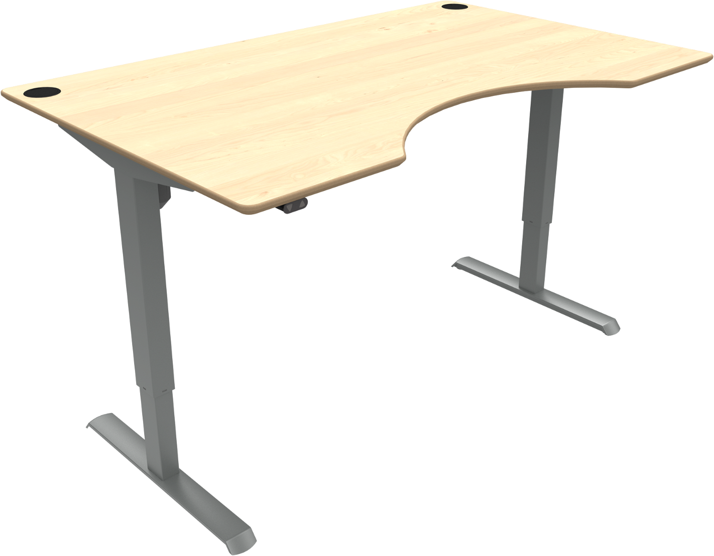 Adaptdesk To-bens Hæve-/Sænkebord med Centerudskæring