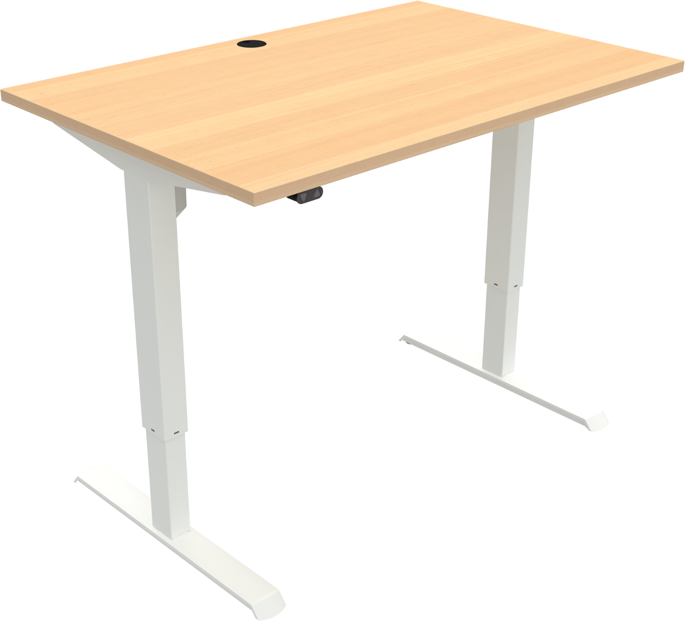 Adaptdesk To-bens Hæve-/Sænkebord i Natur Hvid