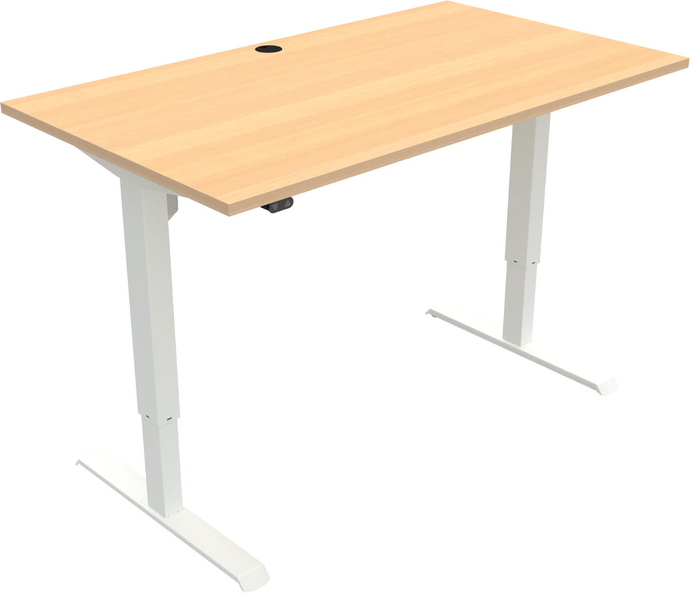 Adaptdesk To-bens Hæve-/Sænkebord i Natur Hvid