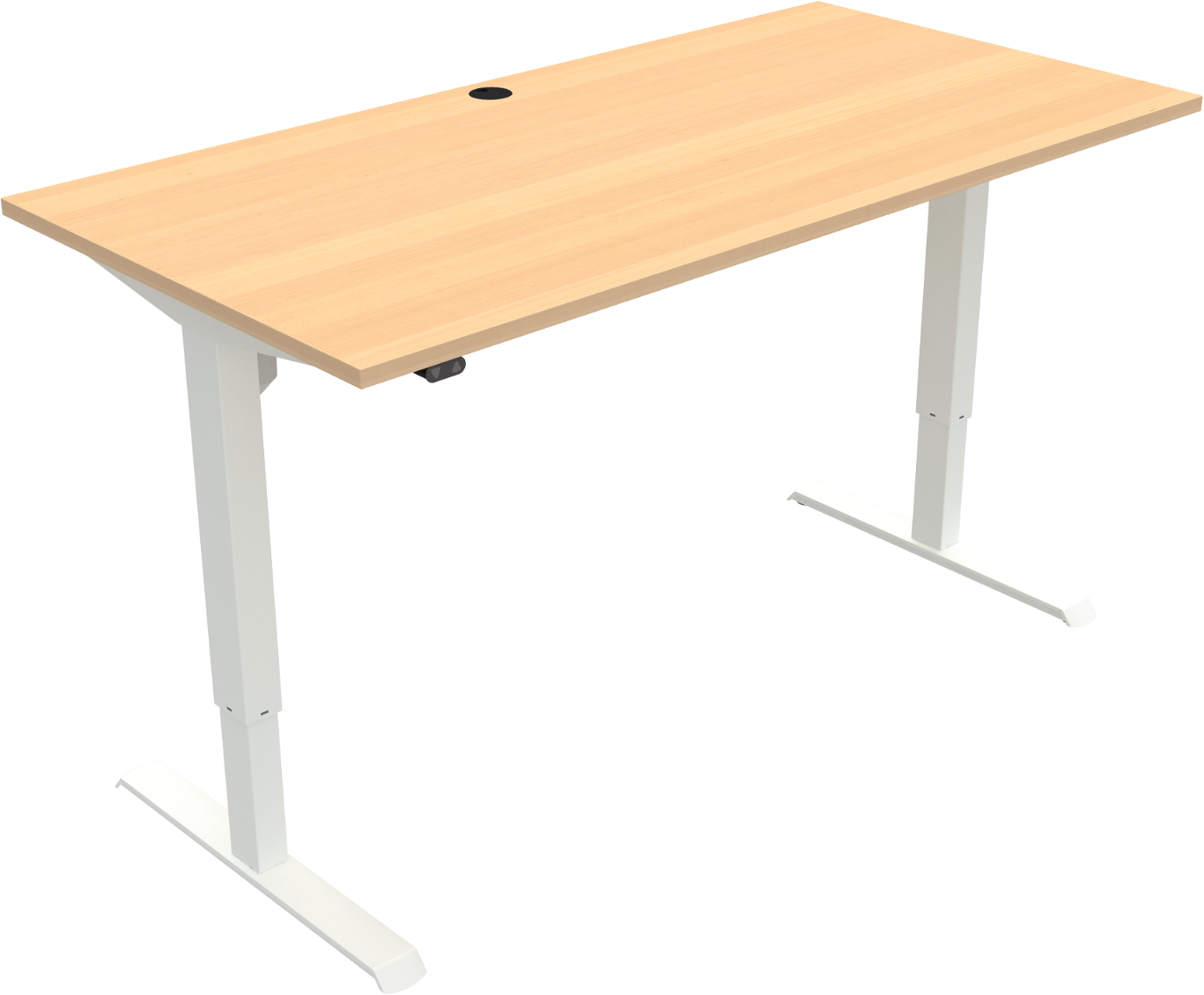 Adaptdesk To-bens Hæve-/Sænkebord i Natur Hvid