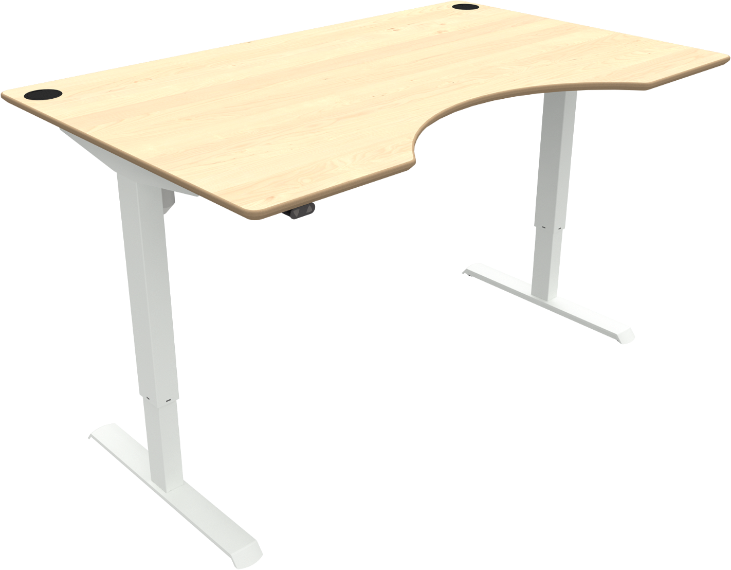 Adaptdesk To-bens Hæve-/Sænkebord i Natur Hvid