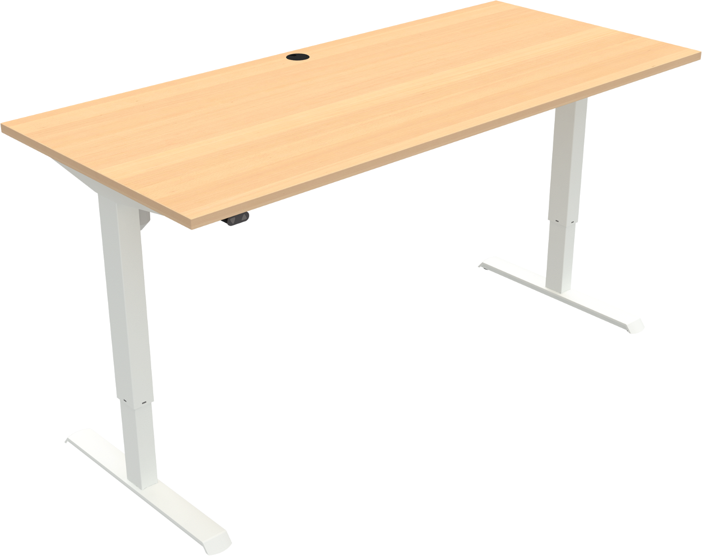 Adaptdesk To-bens Hæve-/Sænkebord i Natur Hvid
