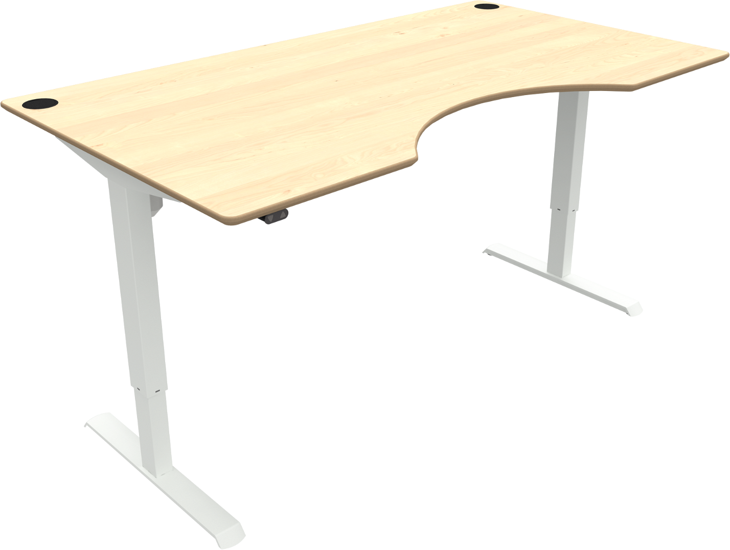 Adaptdesk To-bens Hæve-/Sænkebord i Natur Hvid