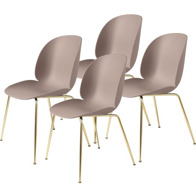 Gubi Beetle Spisebordsstol med Messing Base - Sweet Pink