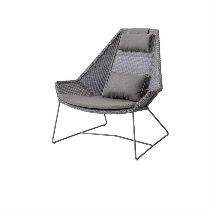 Cane-line Breeze Highback Havestol - Lysegrå Med Hynde