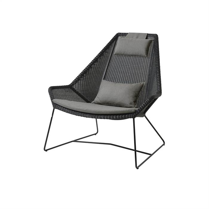 Cane-line Breeze Havestol - Sort med Taupe Hynde