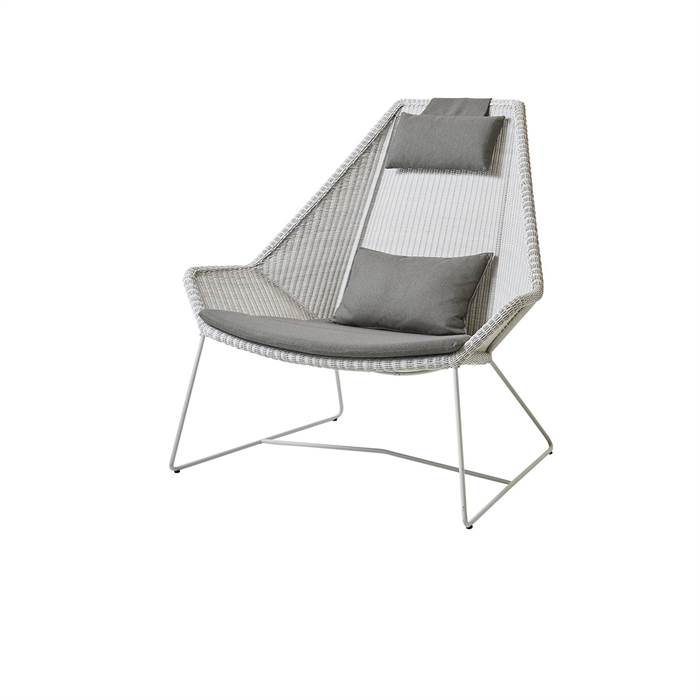 Cane-line Breeze Highback Havestol - Hvid Grå med Hynde