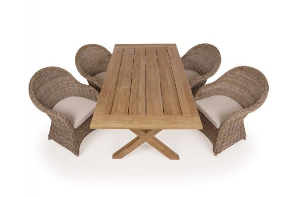 Chadstone Kubu Teak Havemøbelsæt - Elegant sæt til terrassen