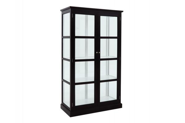 Sort Glasskab med 2 Glaslåger - Elegant Vitrineskab