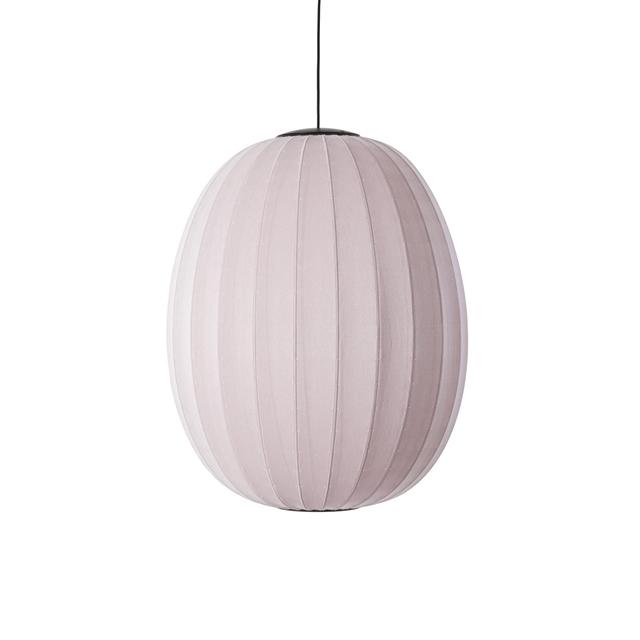 Håndstrikket Oval Pendel Ø65 i Lysepink LED - Unik Belysning