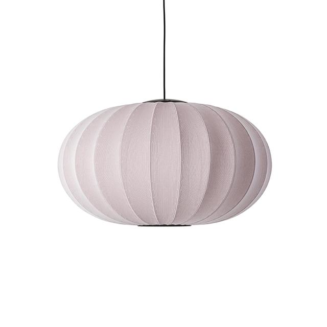 Håndstrikket Oval Pendel Ø76 Lysepink LED - Unik Belysning