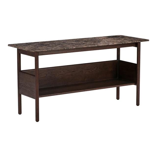 Wendelbo Collect Konsolbord 120x45 Emperador Marmor  Mørkebrun Egetræ