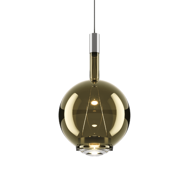 Lodes Sky-fall Round Pendel Medium 3000k Golden Sage Glas