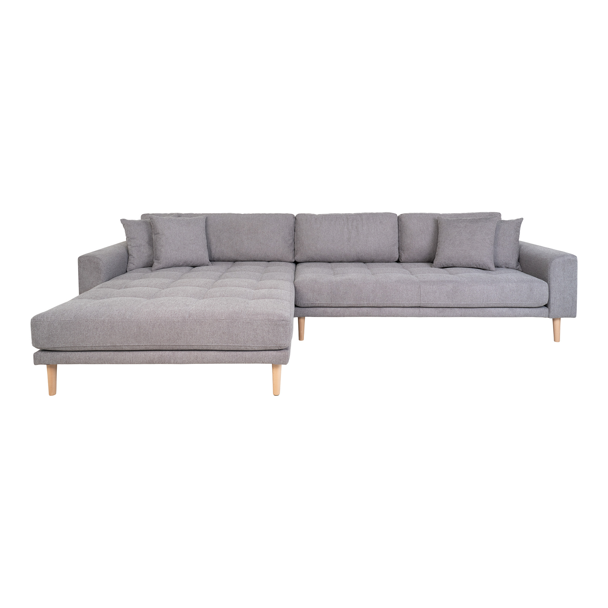 House Nordic Lido Loungesofa  Venstre Chaiselong       Puder Lysegrå Polyester   Natur Bøg