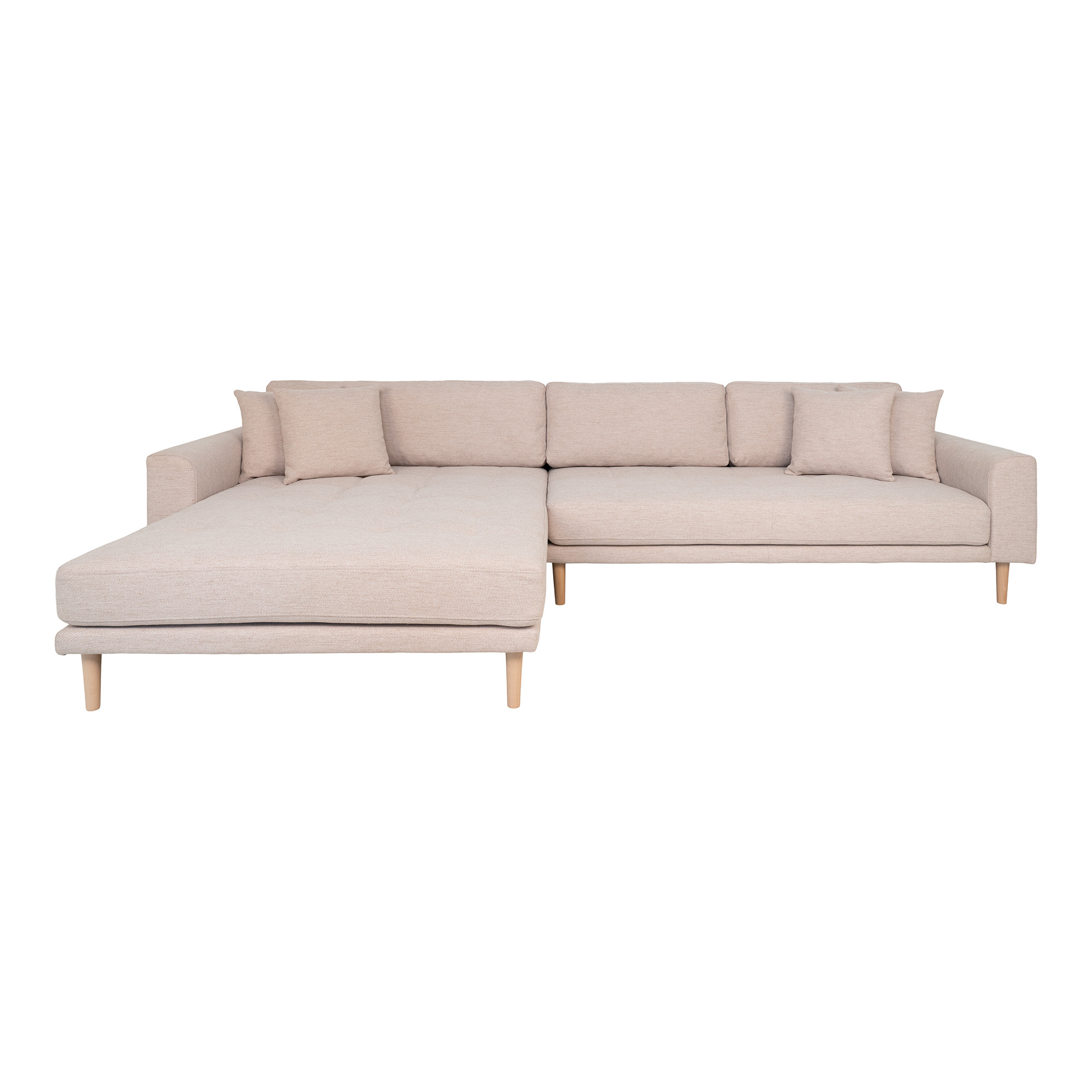 House Nordic Lido Loungesofa  Venstre Chaiselong       Puder Sand Polyester   Natur Bøg