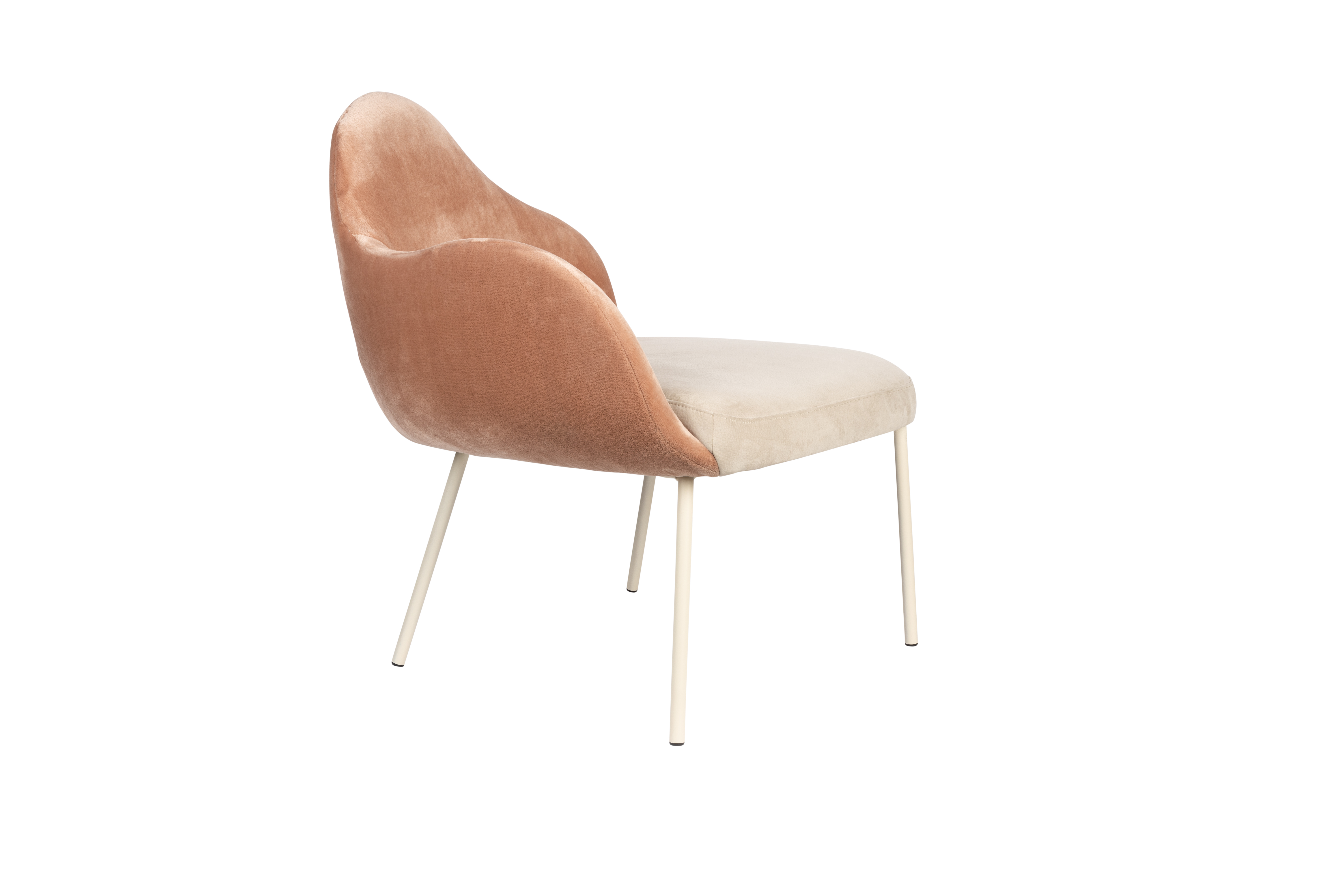 Zuiver Friuli Loungestol Lyserød Beige Polyester   Beige Stål