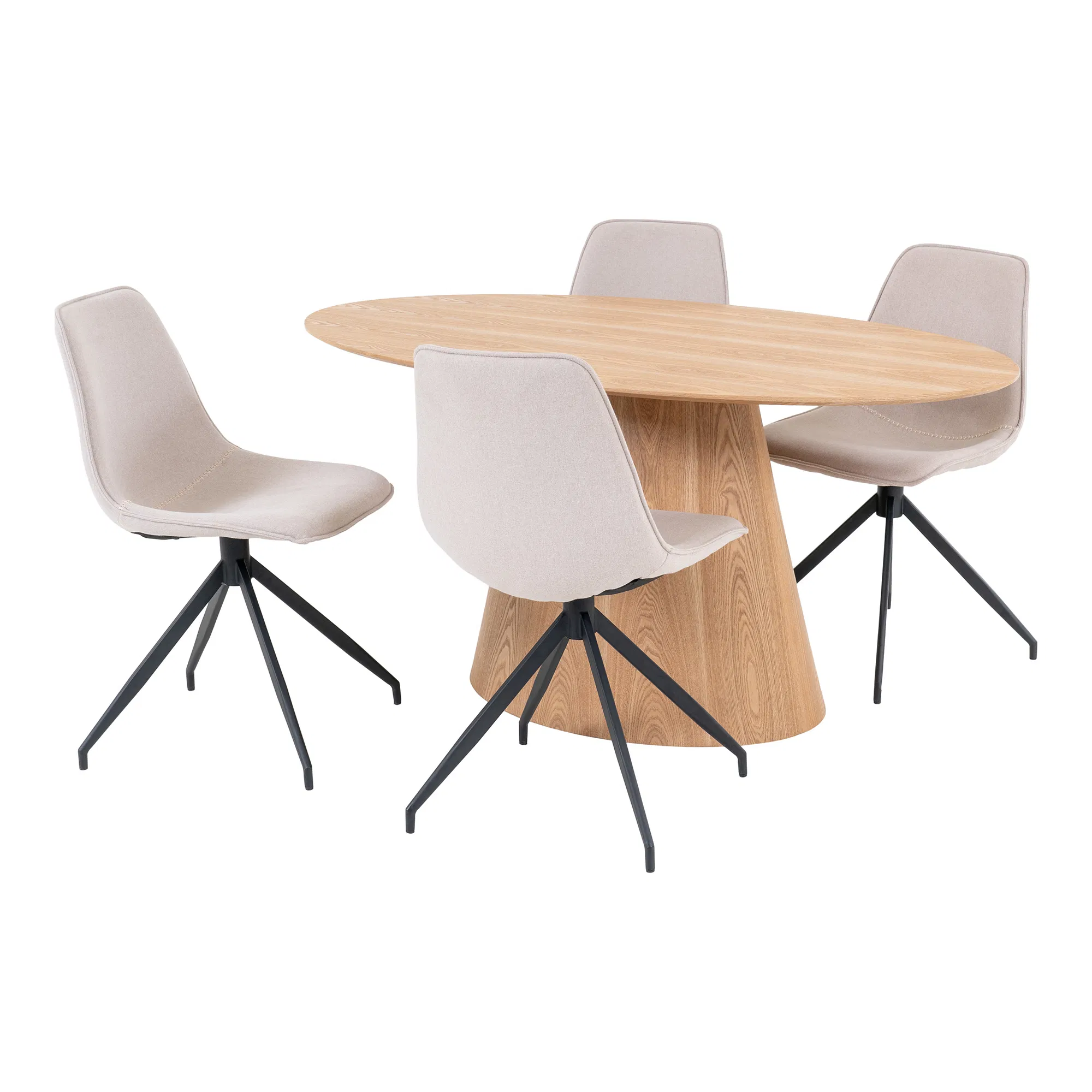 House Nordic Bolton   Monaco Spisebordssæt    Spisebord    Spisebordsstole Sand Stof Askefinér