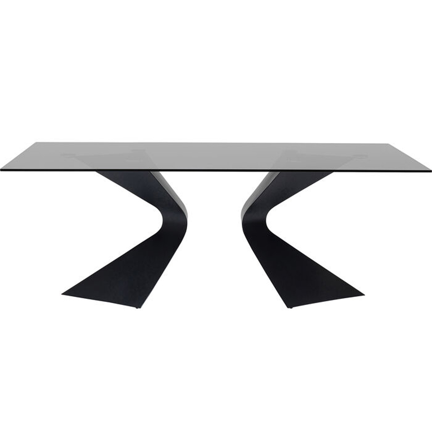 Kare Design Gloria Black Spisebord  Rektangulær Glas   Sort Stål  200x100