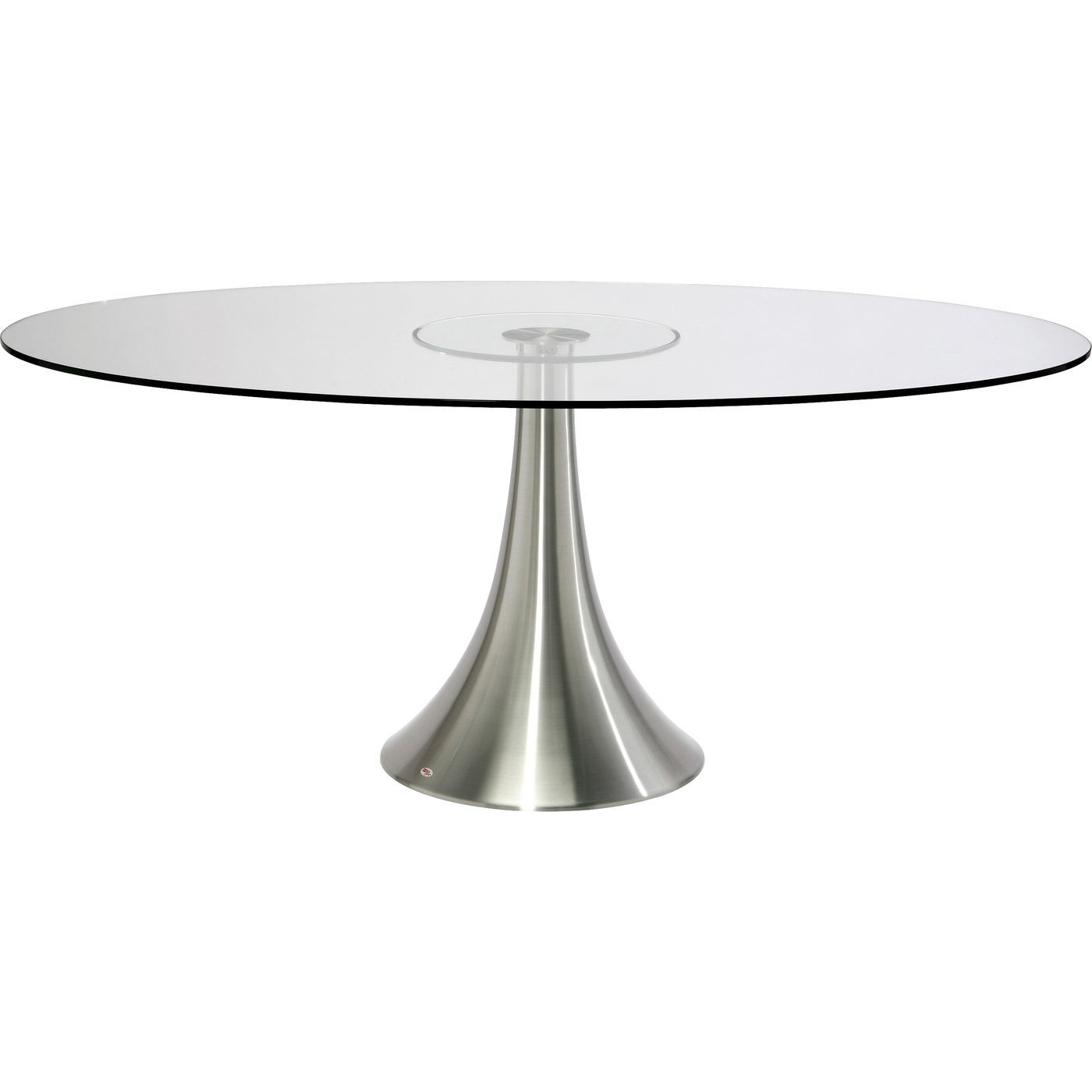 Kare Design Grande Possibilita Spisebord  Oval Klar Glas   Børstet Aluminium  180x120