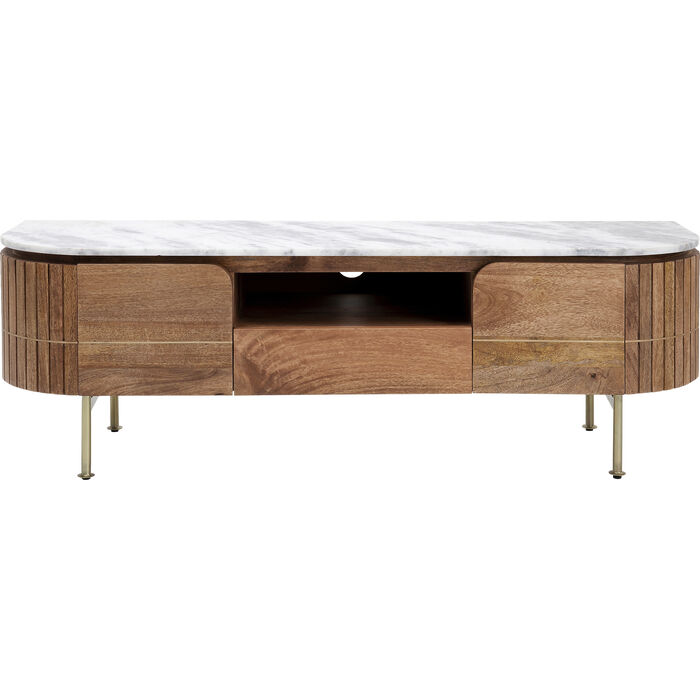 Kare Design Grace  -bord       Låger     Skuffe Marmor  Natur Mangotræ   Stål  145x42