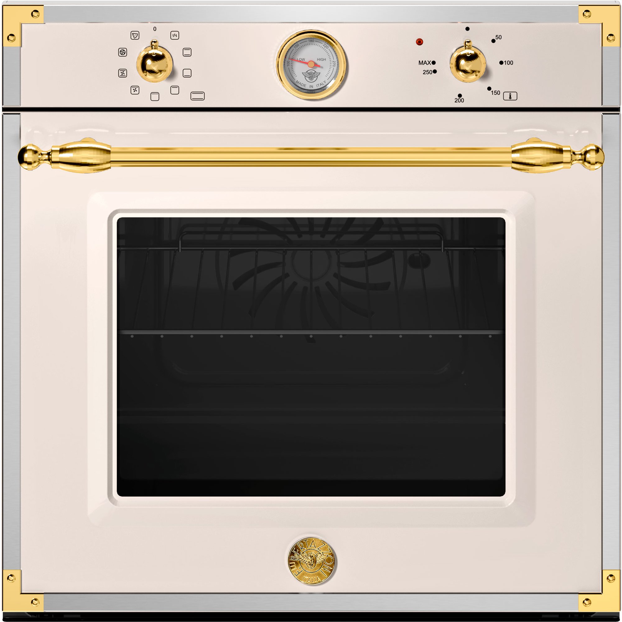 F609herektag Heritage Indbygningsovn  60    Elfenbenshvid Guld